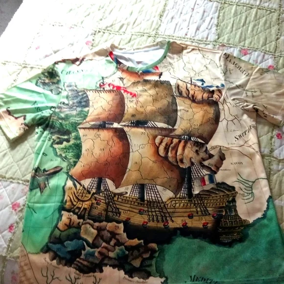 Men's 2XL Vintage Ship Shirt - Picture 3 of 6